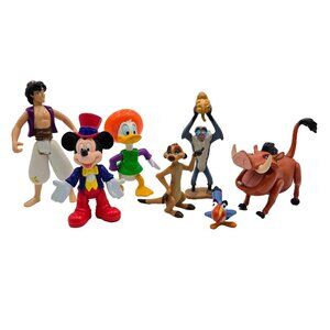 Disney Figurines Mickey Donald Aladdin Timon Pumbaa Rafiki Zazu Lion King Toy